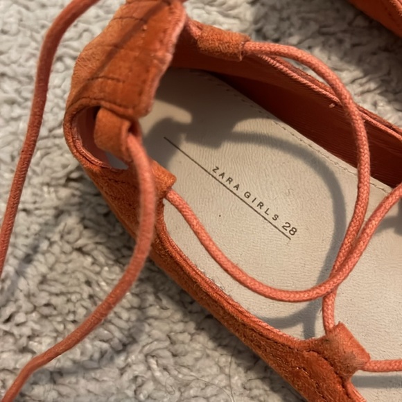 Zara Girls Lace Up Ballet Flats - Picture 3 of 6